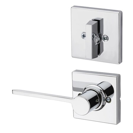 Kwikset Right Hand Ladera Lever, Interior Single Cylinder Handleset Trim, New Chassis Bright Chrome Finish 966LRLSQTRH-26V1